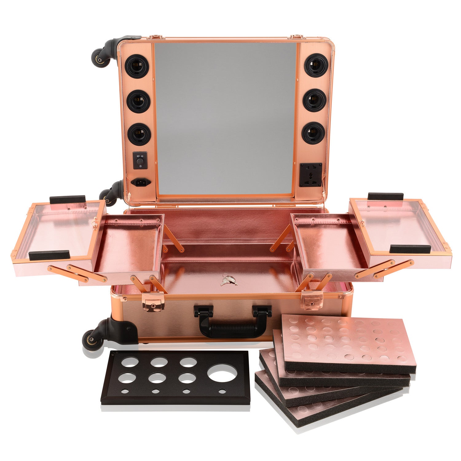 Rose Gold OPV LED Lighted Mirror Case no legs